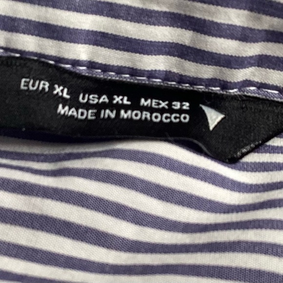 Zara cotton Blue And White striped Button Down shirt. XXL - Picture 10 of 10